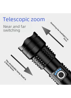 Generic P50 Strong Light Flashlight Telescopic Zoom Outdoor Waterproof Flashlight Charged Multi-function Lighting Lamp-Product Specifications:Small Size P50 Flashlight-bubble Bag Packaging  - Image 3