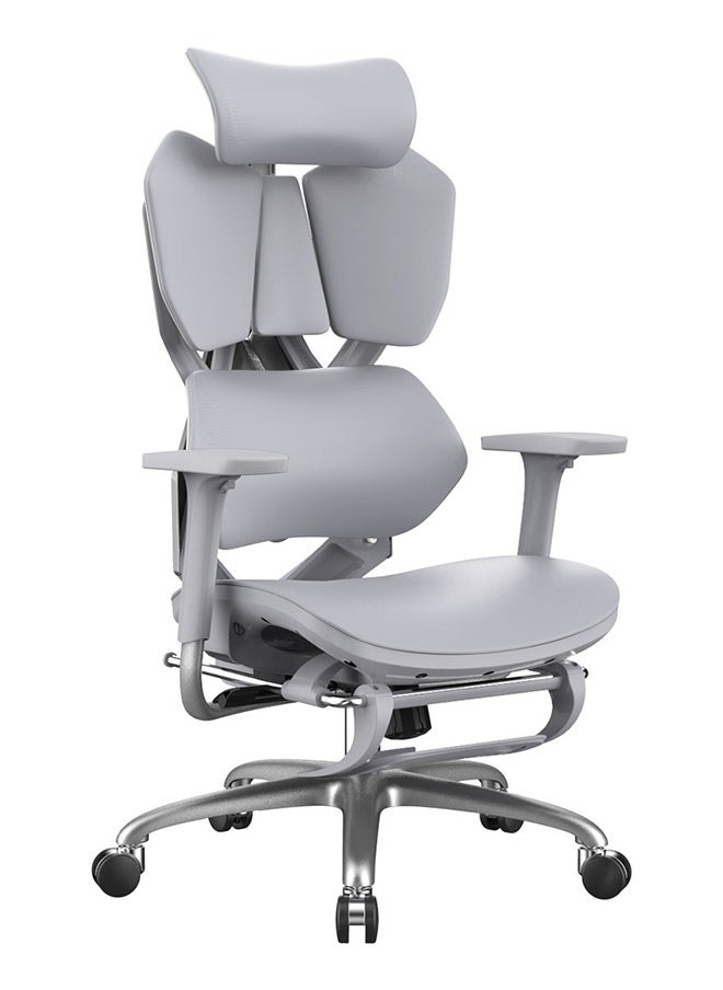 SIHOO - Xallking X5S-504  ergonomic light grey gaming chair with footrest - Image 1