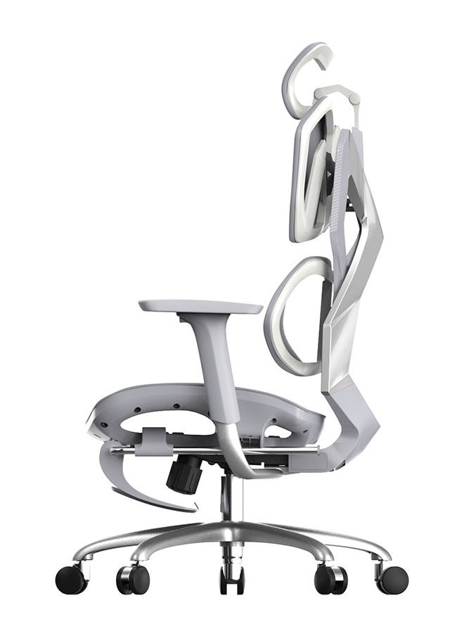 SIHOO - Xallking X5S-504  ergonomic light grey gaming chair with footrest - Image 1