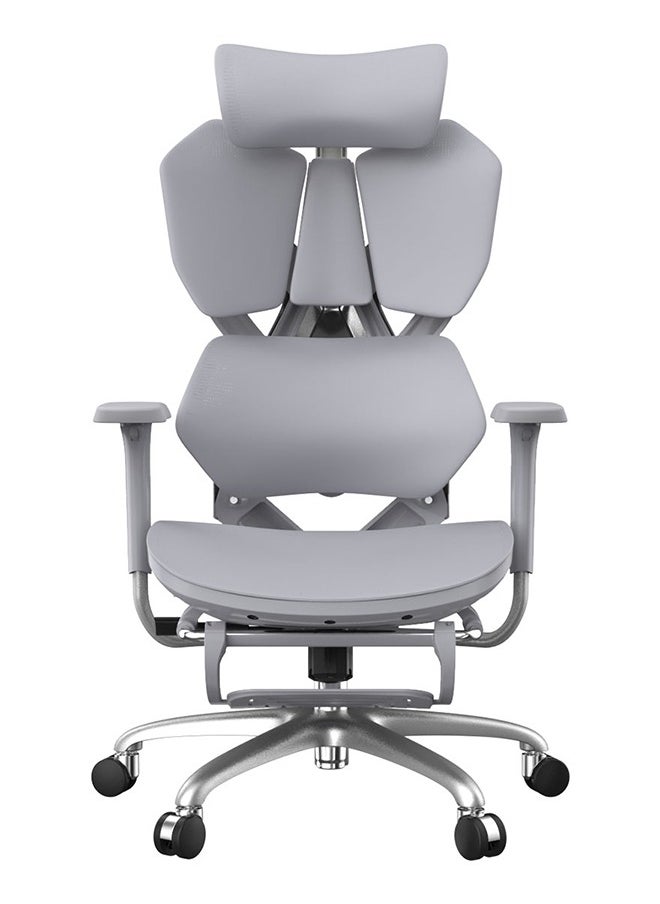 SIHOO - Xallking X5S-504  ergonomic light grey gaming chair with footrest - Image 1