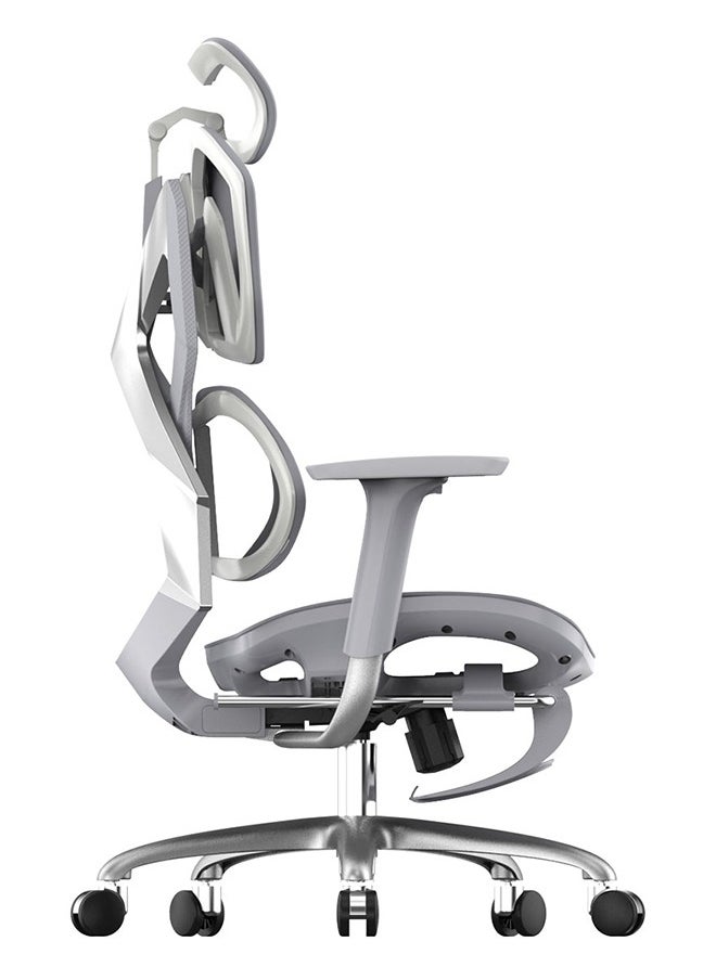 SIHOO - Xallking X5S-504  ergonomic light grey gaming chair with footrest - Image 1