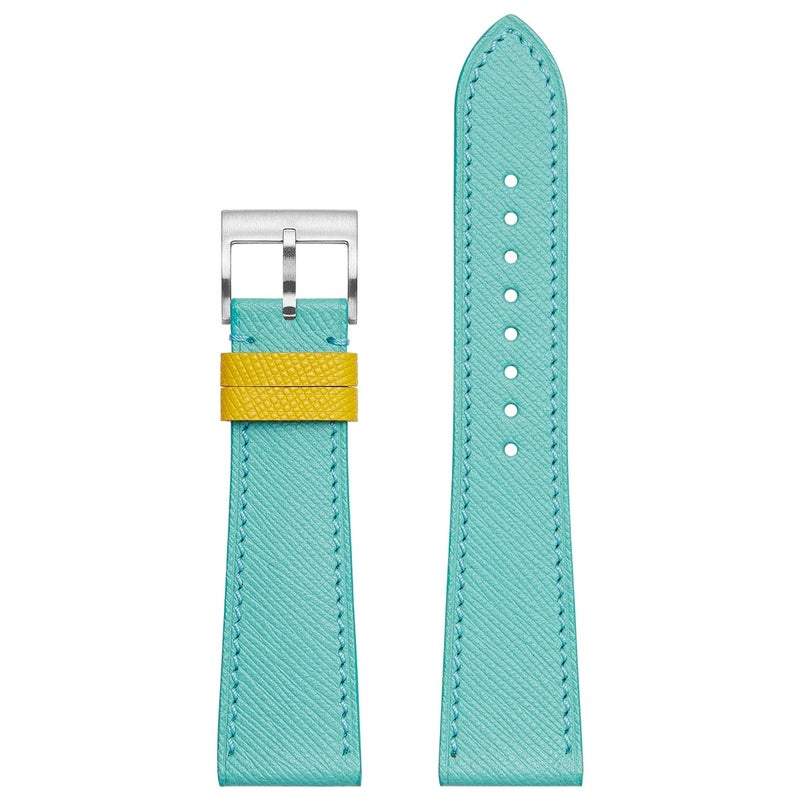 Bluejw French Saffiano Goat Leather Green Watch Strap – Premium Replacement Band for Apple Watch & Most Standard Watches - Image 3