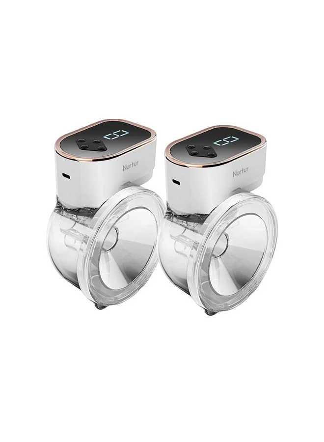 نورتر Pack Of 2 Hands Free Wearable Portable Electric Breast Pump, 210 ML