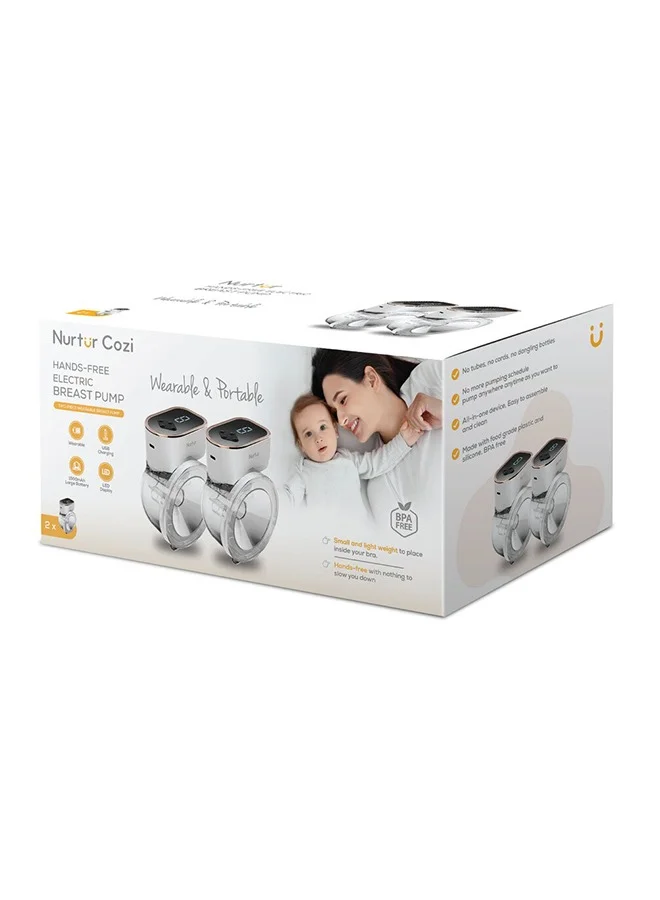 نورتر Pack Of 2 Hands Free Wearable Portable Electric Breast Pump, 210 ML