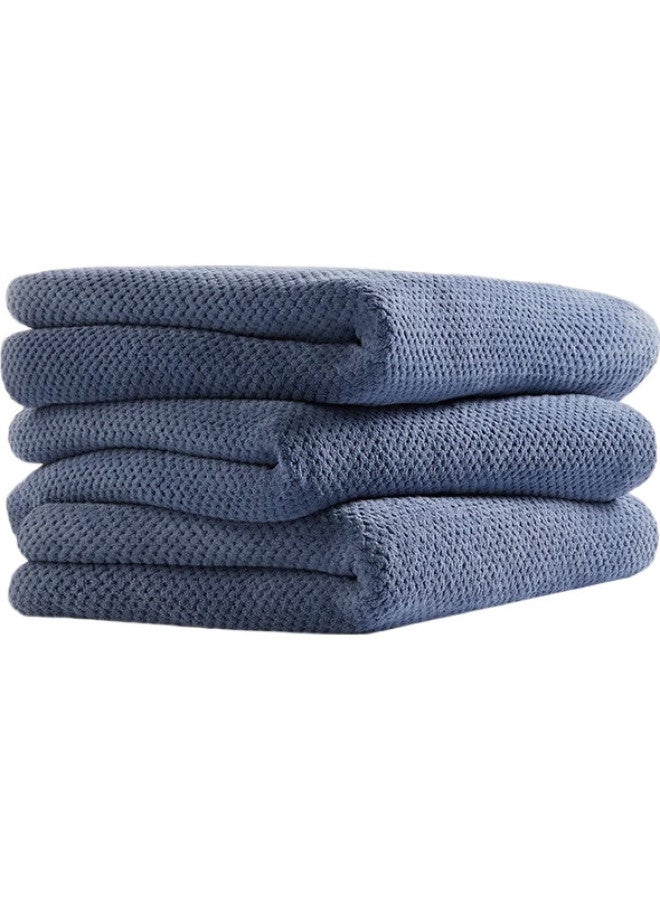 Grace 5A Antibacterial Extra Large Thick Coral Fleece Bath Towel For Adults, Men And Women, Absorbent Fiber Shower Wrap, Deep Blue - Image 1