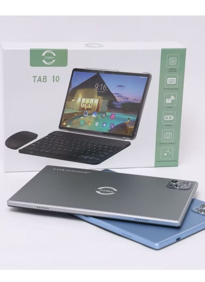 CORA Tab 10 2.0 Ghz 10.1 Inch Display Android Tablet With 8 GB RAM 512 GB ROM 5G and 6000 mAh Battery Grey
