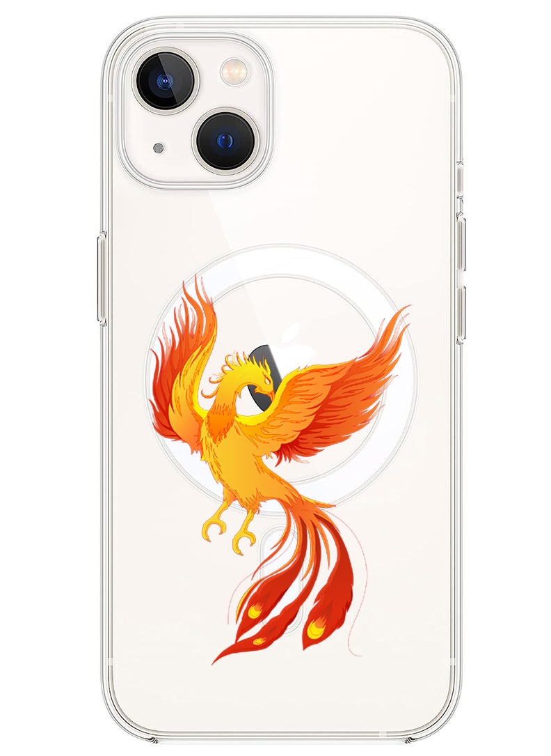 Theodor - Magnetic Case for iPhone 13 6.1-inch Compatible with MagSafe Wireless Charging, Shockproof Phone Bumper Cover Phoeniox bird flying - Image 1