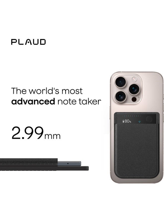 بلود جهاز تسجيل الصوت Plaud Note Pro المدعوم بالذكاء الاصطناعي: تسجيل وتحويل الكلام إلى نص وتلخيص، مع تطبيق للتحكم وتدوين الملاحظات خلال الاجتماعات والمكالمات، ودعم 112 لغة، وتصميم فائق النحافة، وشاشة عرض فورية، وحافظة مرفقة - اللون الأسود. - Image 2