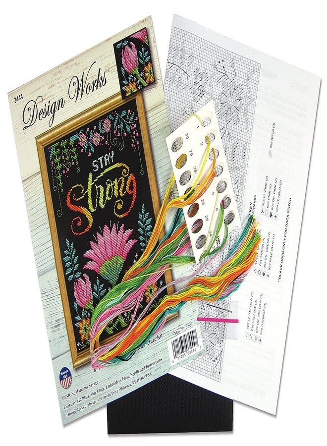 DesignWorks Ink Design Works Stay Strong Counted Cross Stitch Kit, 8" x 10", Multicolored - Image 3