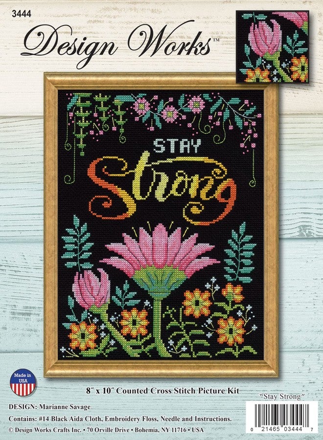 DesignWorks Ink Design Works Stay Strong Counted Cross Stitch Kit, 8" x 10", Multicolored - Image 2