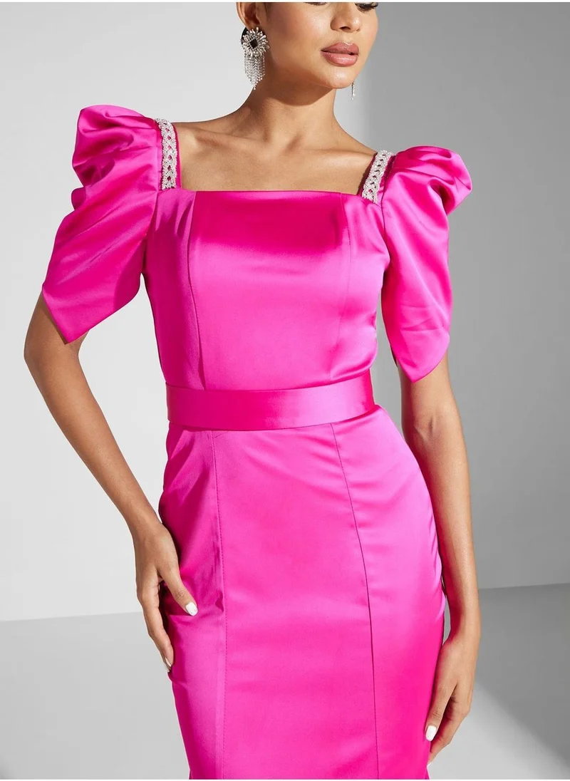 Akadia Fashion Hot Pink Trumpet Dress