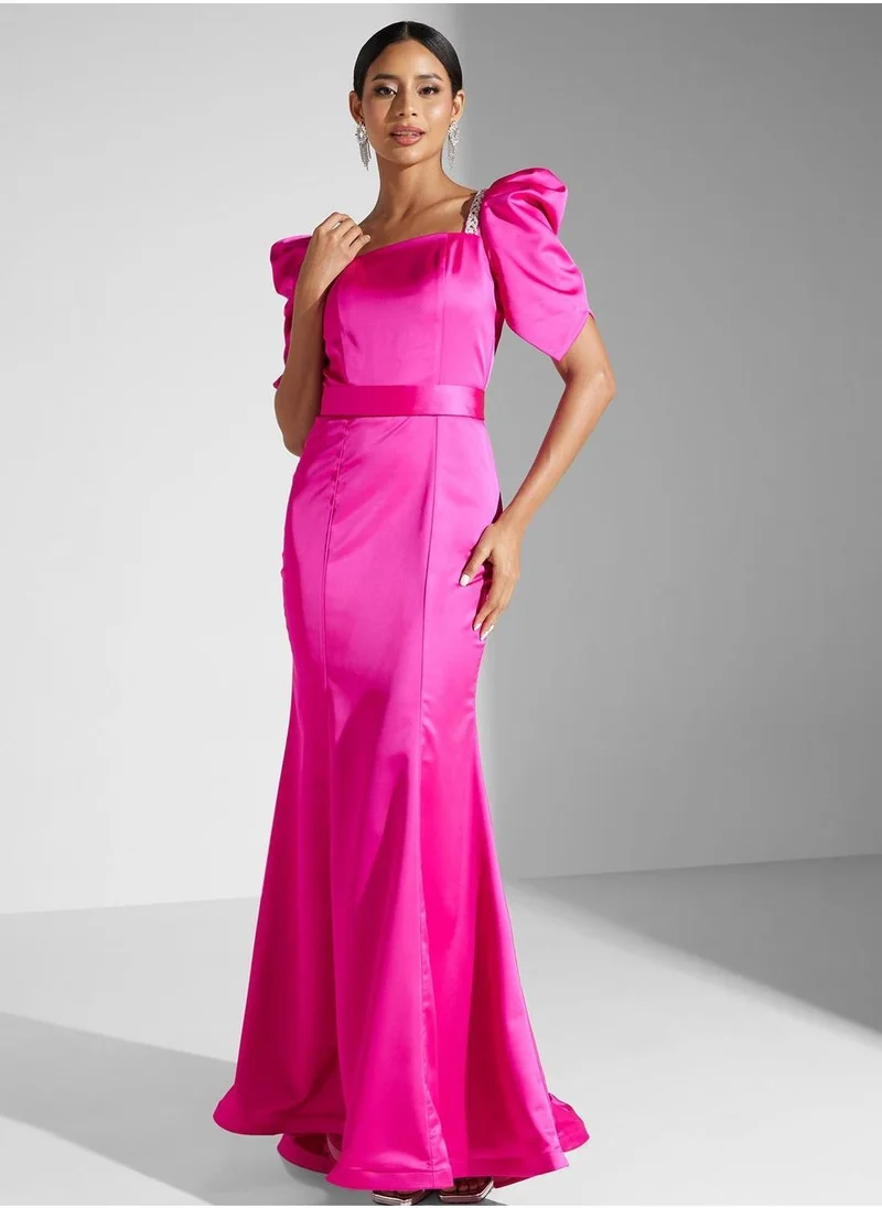 Akadia Fashion Hot Pink Trumpet Dress
