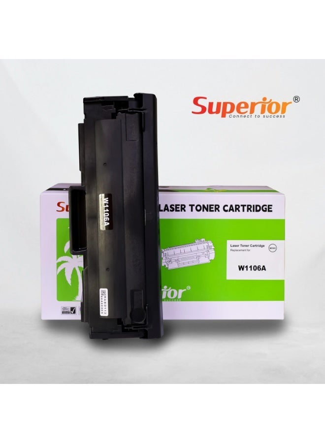 SOS Superior Superior 106A / W1106A Mono Black Compatible Toner Cartridge – For HP Laser 107a/107w/107r, MFP 135a/135w/135r/137fnw – With Chip – 1000 Page Yield - Image 1