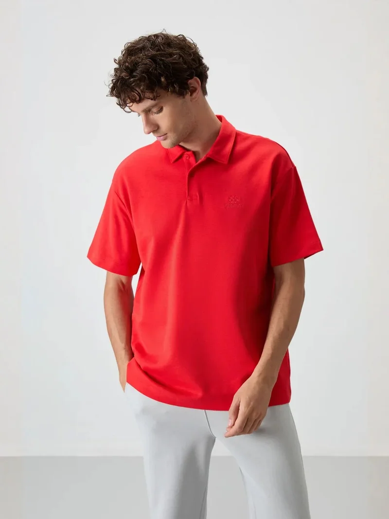 تومي لايف TOMMY Men's Oversized Polo T-Shirt