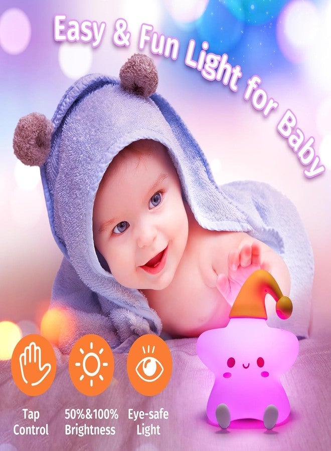 Mubarek Cute Stars Night Light, Remote 10 Level Dimmable Lights for Bedroom, Silicone Squishy Cute Light Up Gifts Stars Decor - Image 5