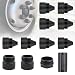 Zelven Pack of 12 Aluminum Alloy Black Cone Shaped Parts Compatible with Kenworth Peterbilt Volvo Freightliner Mack International Trucks Wheel Lug - Image 2