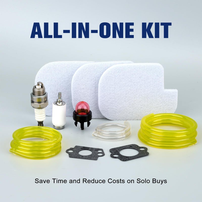 Powtol P3314 PP4218A Air Filter Tune Up Kit for Poulan Pro PP4218 PR4218 PP4218AVX PP3816 PP4018 PP4218 PP3516AVX 35cc 42cc Craftsman Chainsaw Parts with Fuel Line Fuel Filter Primer Bulb Replaces 530057925 - Image 2