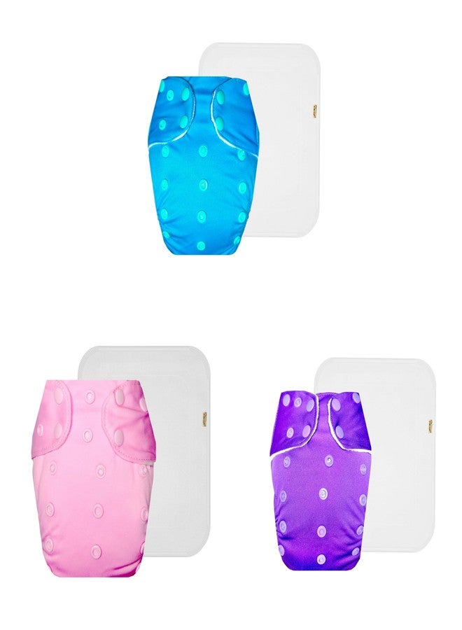 Dumbledo Premium Cloth Diaper with Cotton Insert (Pack of 3) | Hypoallergenic | Leakproof | Easy to Clean | Perfect for Indian Summers | 3 Months - 3 Years | Unisex Baby