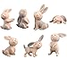MAOMIA 7 Pcs Rabbit Figures for Kids Animal Toys Set Cake Toppers Rabbit Fairy Garden Miniature Figurines Collection Playset for Christmas Birthday Gift Desk Decorations - Image 3