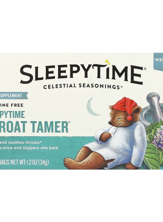 CELESTIAL SEASONINGS Wellness Tea Sleepytime Throat Tamer Caffeine Free 20 Tea Bags 1.2 oz (34 g)