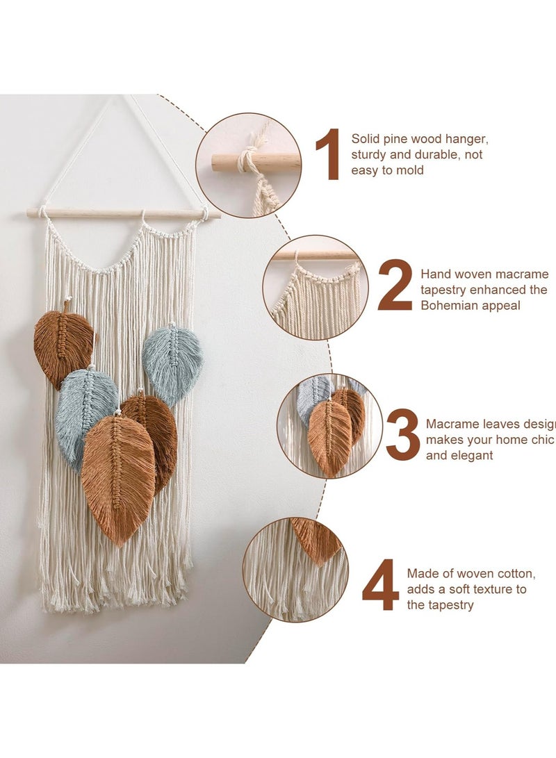 Antikiano macrame Bohemian Autumn Leaves Woven Wall Mural - Image 3