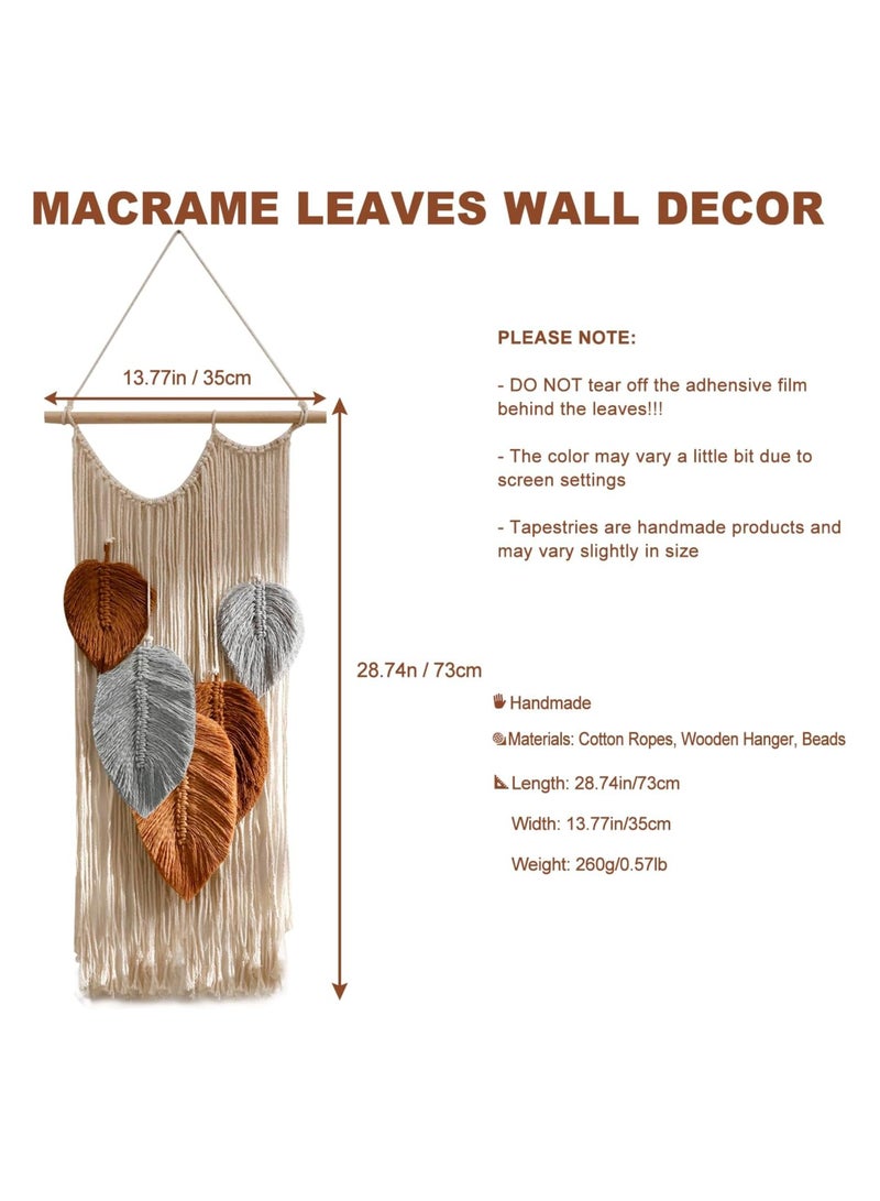 Antikiano macrame Bohemian Autumn Leaves Woven Wall Mural - Image 4