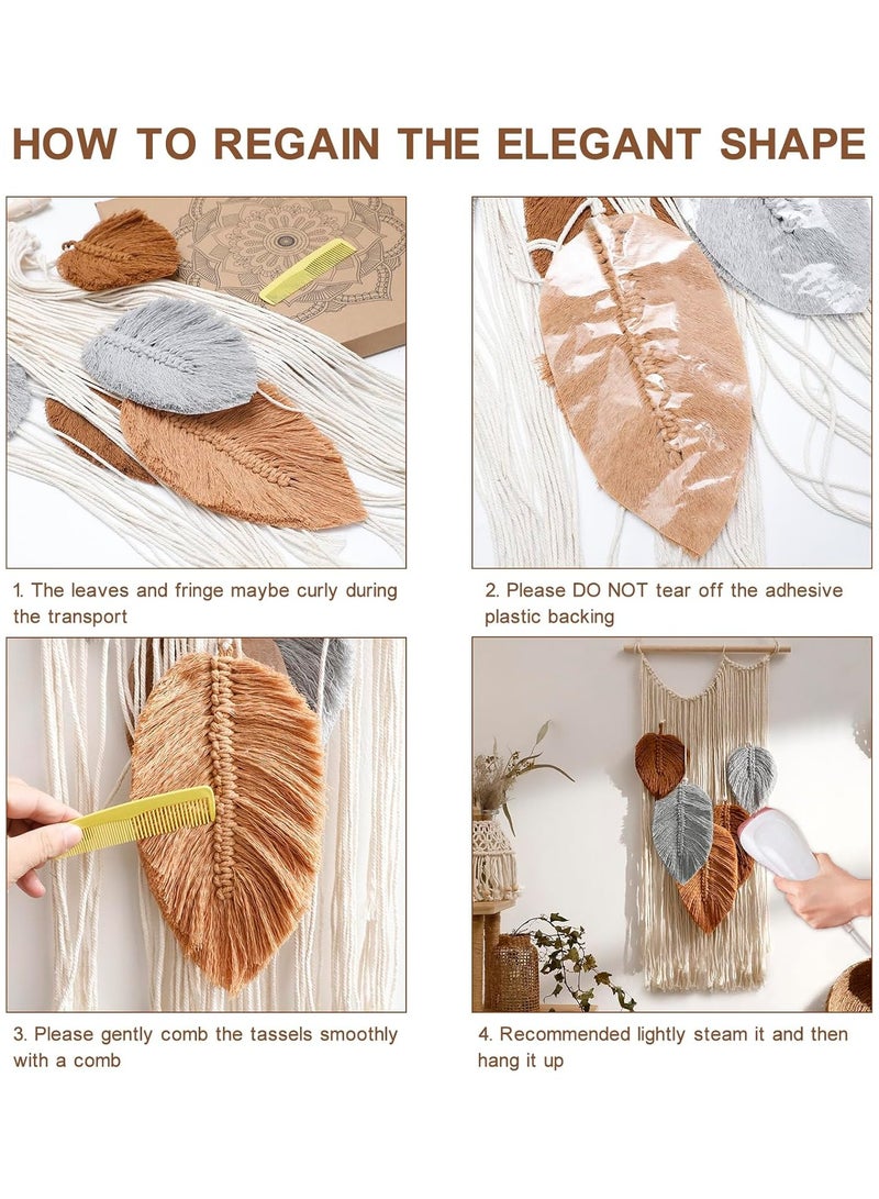 Antikiano macrame Bohemian Autumn Leaves Woven Wall Mural - Image 5