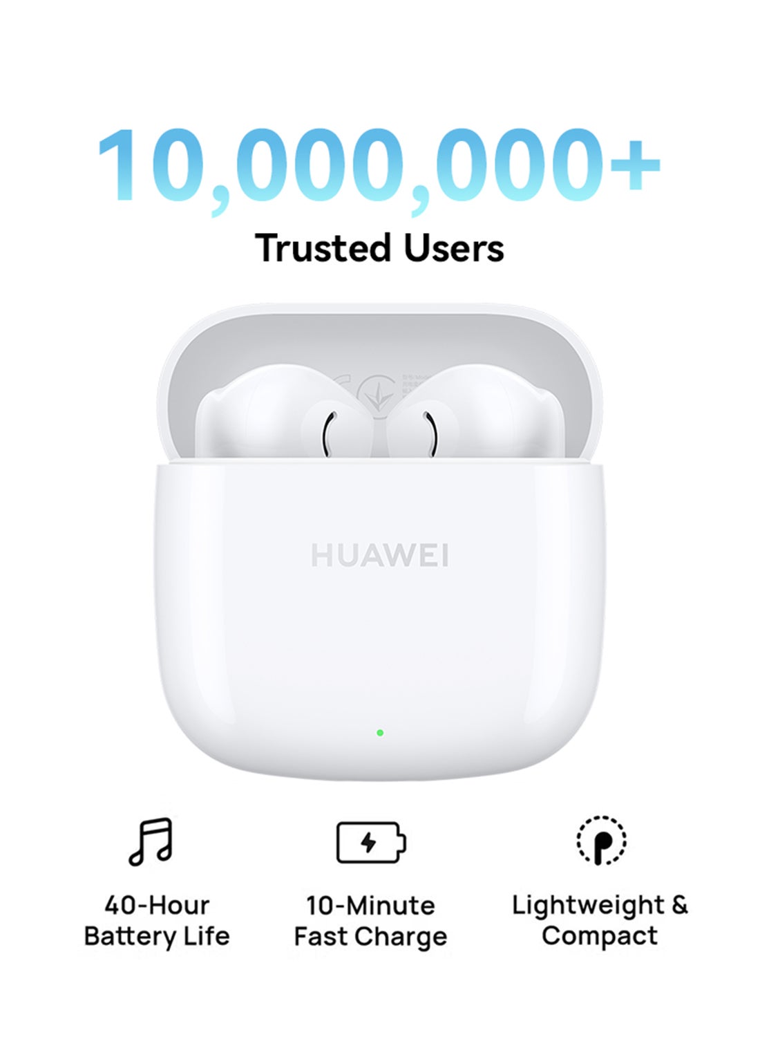 HUAWEI FreeBuds SE 2 In-ear Earphones, True Wireless Earbuds, 40-Hour Battery Life, IP54 Water and Dust Proof, Compact and Comfortable, Ceramic white