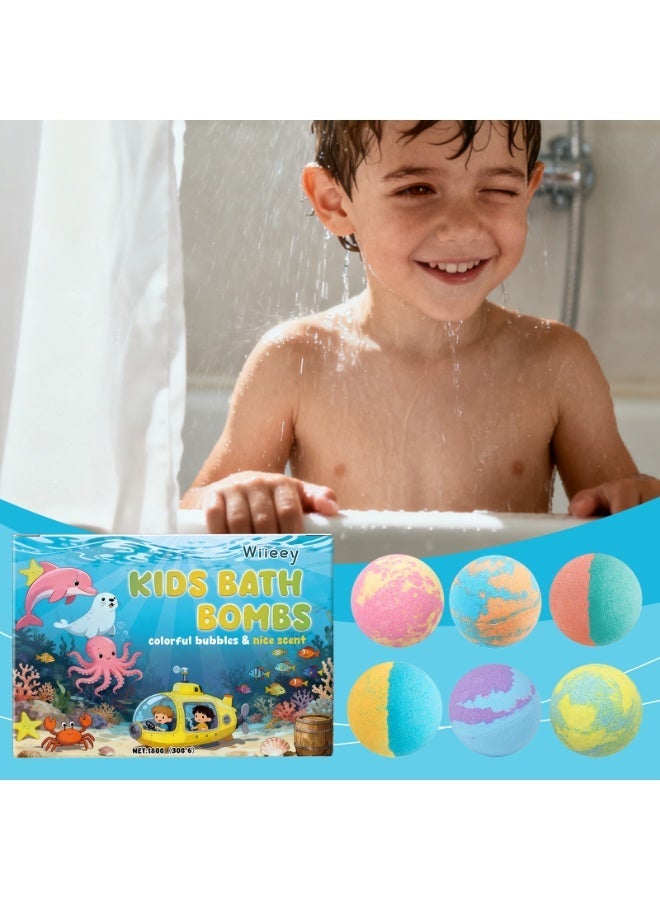 WIIEEY Kids Bath Bombs, Gentle Moisturizing Bubble Bath Balls, Safe Skin Cleansing & Long-Lasting Scent Bath Bombs for Children - Image 1