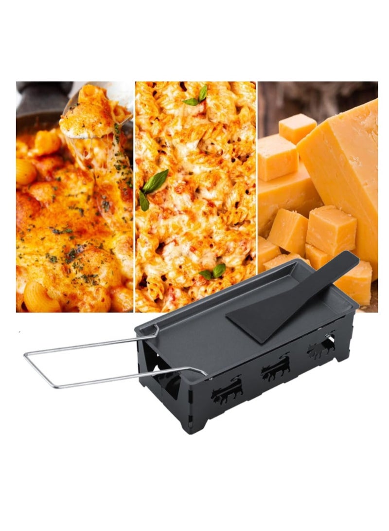 Cheese Raclette, Cheese Melter Raclette Grill, Portable Non-Stick Candlelight Raclette Pan, with Spatula and Foldable Handle, Barbecue Home Kitchen Grilling Tool, for Home Kitchen - Image 3