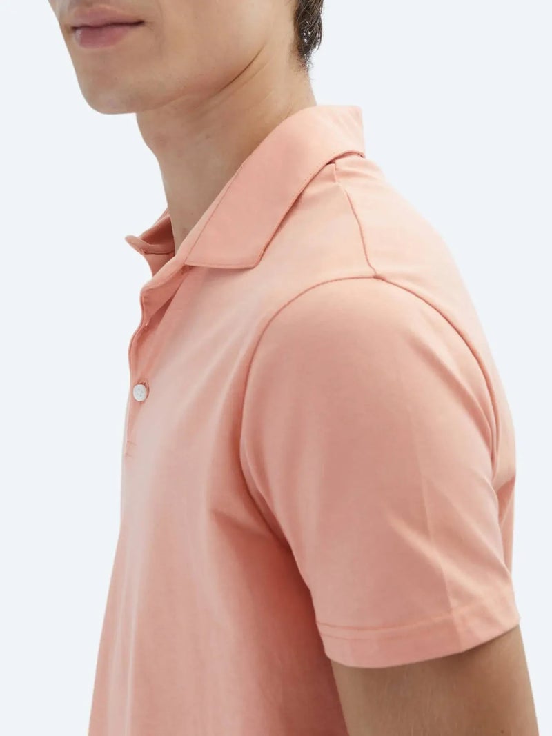 Kip Salmon Plain Polo Neck 100% Cotton T-Shirt - Image 5