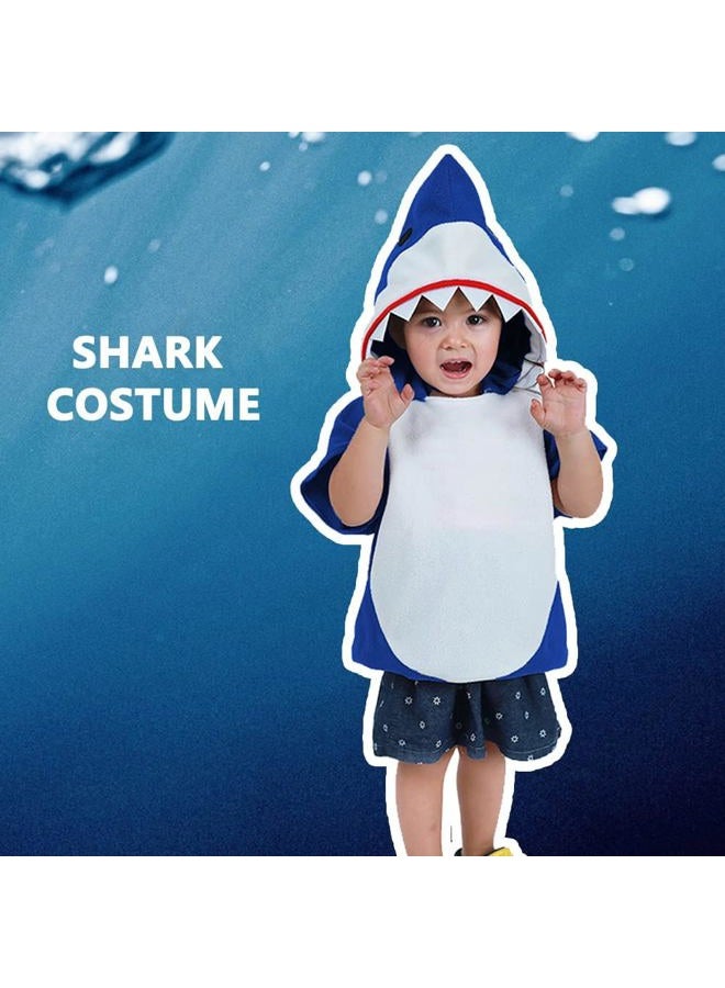 EraSpooky Shark Short Hoodie for Kids Boys Toddler Shark Costume Halloween Animal Outfit Short Sleeve - Image 3