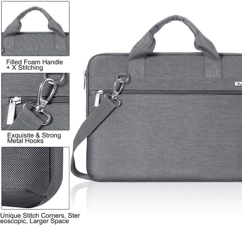 Voova Laptop Bag 17 17.3 Inch, 360° Protective Laptop Case Sleeve with Shoulder Strap Compatible with 17-18 Inch Lenovo Asus Acer Dell Hp, Waterproof Computer Bag Slim Briefcase for Men Women, Grey - Image 5