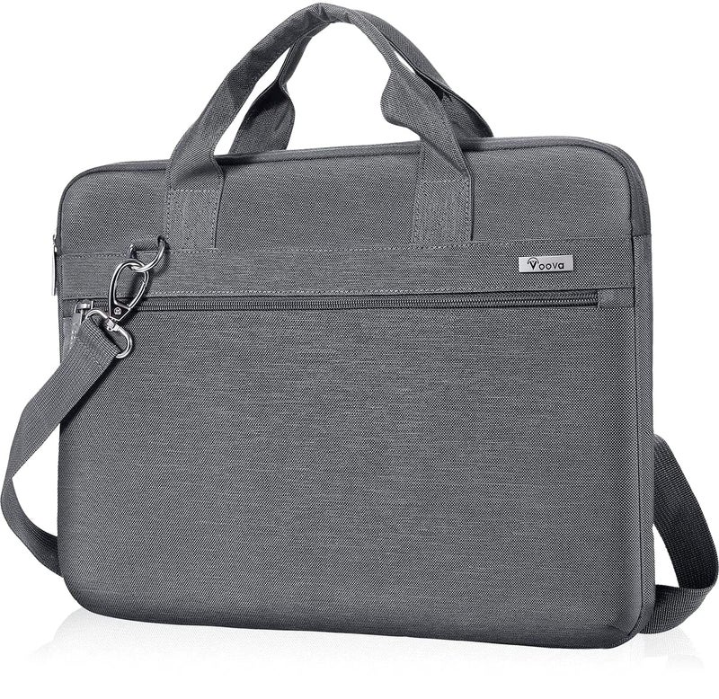 Voova Laptop Bag 17 17.3 Inch, 360° Protective Laptop Case Sleeve with Shoulder Strap Compatible with 17-18 Inch Lenovo Asus Acer Dell Hp, Waterproof Computer Bag Slim Briefcase for Men Women, Grey - Image 1