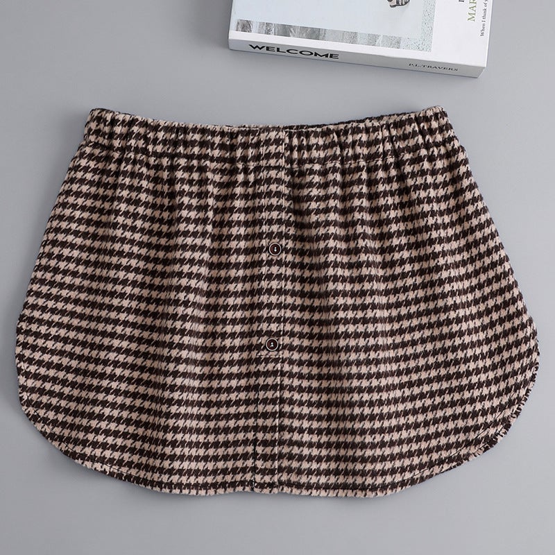 Womens Skirt Anti-walking Spring, Autumn and Winter Stacked Wear Inner Matching Sweater Artifact Base Skirt Fake Underwear khakis houndstooth