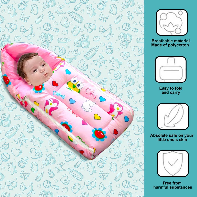 ParentsLap Gem Baby Sleeping Bag Cum Carrying Bag (Pink) - Image 3