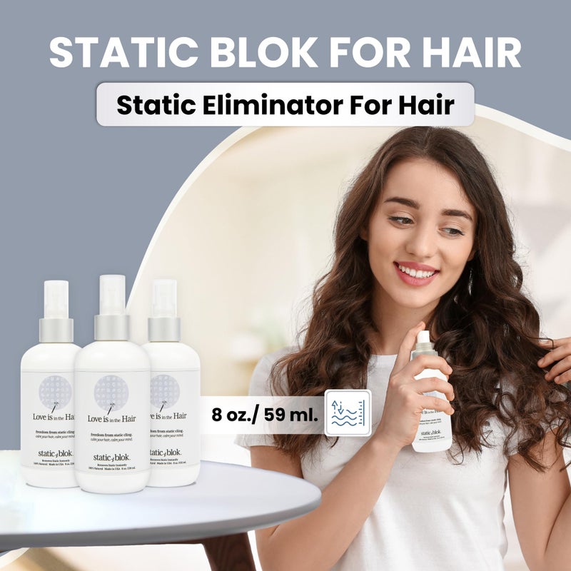 Static Blok Anti-Static Spray for Hair - Instantly Eliminate Static Cling, Shocks, Flyaways - Long-Lasting All-Day Freshness - works on Natural and Synthectic Wigs - 8oz - Image 2