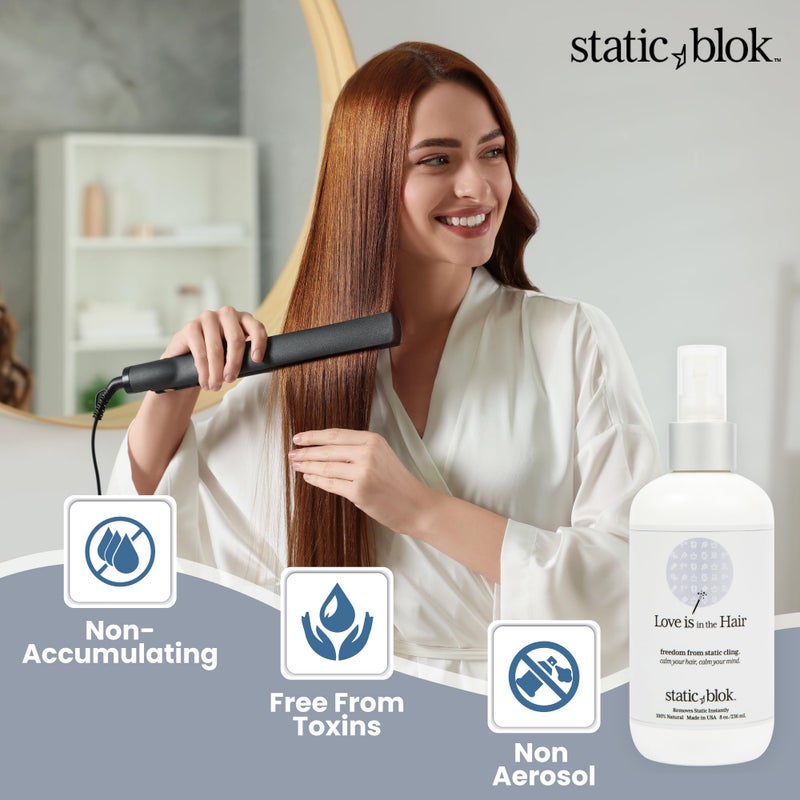 Static Blok Anti-Static Spray for Hair - Instantly Eliminate Static Cling, Shocks, Flyaways - Long-Lasting All-Day Freshness - works on Natural and Synthectic Wigs - 8oz - Image 5