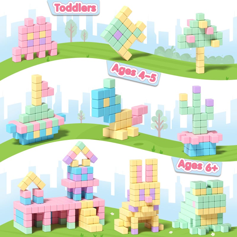 Apluses 45PCS Magnetic Blocks - Toddler Girl Toys, Magnet Building Blocks, STEM Sensory Outdoor Autism Toys for 3-5 Year Old Boys & Girls, Magnetic Cubes Classroom Must Haves for Kids Ages 3+ - Image 5