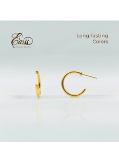 1/2 Hoop Gold Post Earring | Stainless Steel | 18K Gold Plated - pzsku/Z3D5334339D3F79A182D2Z/45/_/1735986232/e015068e-1448-43d3-bd78-17f8171e4c4a