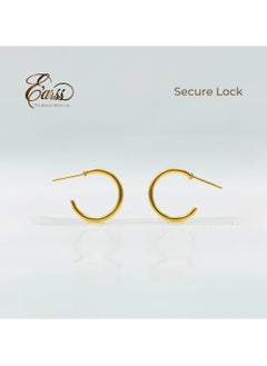 1/2 Hoop Gold Post Earring | Stainless Steel | 18K Gold Plated - pzsku/Z3D5334339D3F79A182D2Z/45/_/1735986251/158e5654-c66d-4ae9-974a-e77f1823ce4d