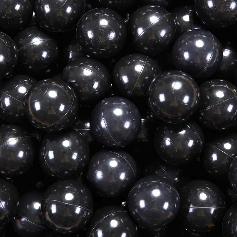 GUESVOT 275 Inch Big Ball Pit Balls Crush Proof Plastic Balls for Ball Pit Pack of 50pcs Set for Toddlers Ball Pool Playtent Tunnels with Reusable Storage Bag Black - Image 2