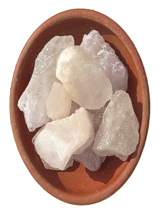 ABS Herbals: Organic Alum Stone, Fitkari Stone, Phitkari Stone, Organic Alum Blocks,Shaving, Natural Fitkari Stone for Skin Tightening & Water Purification, for Skin Tightening & Water Purification,. Crystal White Alum Bar for Underarms & Shaving. ( Pack of 400GM ) - Image 1