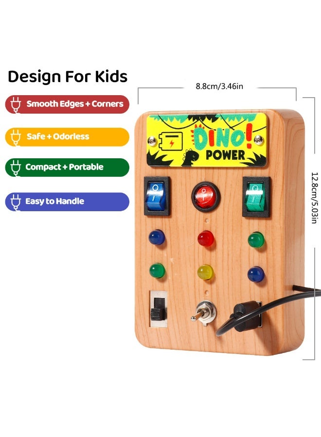 مكمهينغ بوب لوحة نشاط للأطفال الصغار، لعبة سفر حسية من مونتيسوري، لوحة نشاط فيدجيت - إضاءة ممتعة مع مفاتيح متنوعة وأضواء ليد، لعبة مهارات حركية دقيقة للأطفال من عمر 1 إلى 5 سنوات (صغيرة) - Image 4