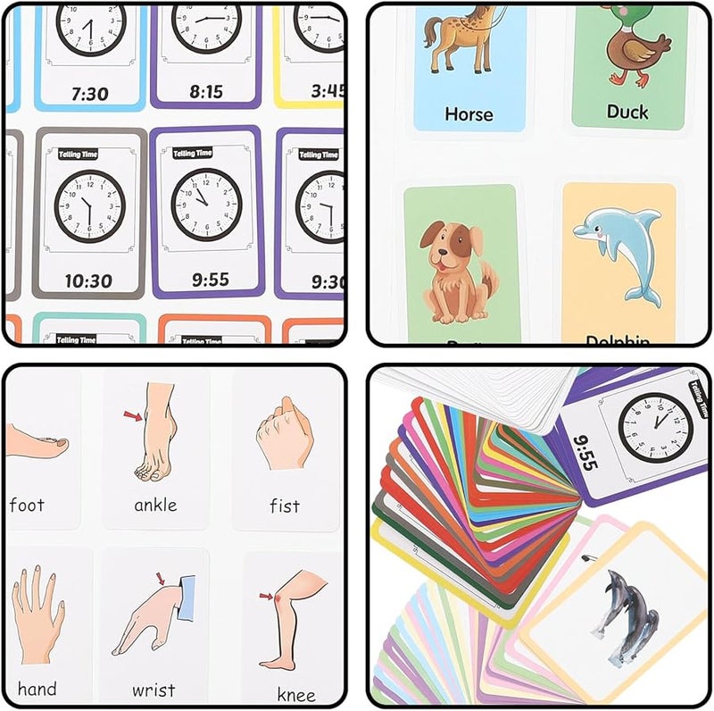 108 قطعة بطاقات تعليمية مزدوجة الجانب لكلمات البصر، ألعاب تعليمية لأطفال ما قبل المدرسة - Image 2