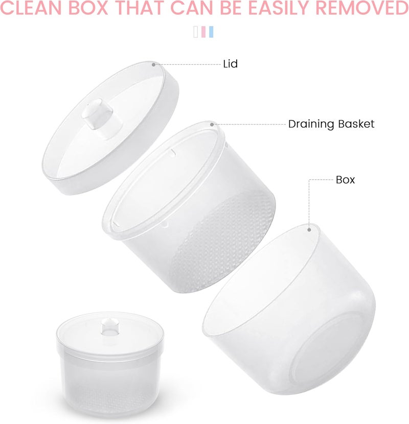 SULLMAR Nail Soaking Tray Box Cleaner Pot for Scissors Tweezers Nail Art Tools Manicure Soaking Tray Clean Box Nail Drill Bits Clean Box -Clear - Image 5