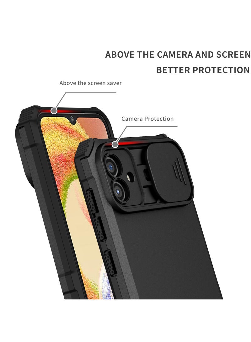 Samsung Galaxy A04 4G / M13 5G Black Mobile Phone Case Cover, Innovative Telescopic Bracket, Sliding Protection Camera Window, Bumper Shockproof Phone Back Cover  - Image 3