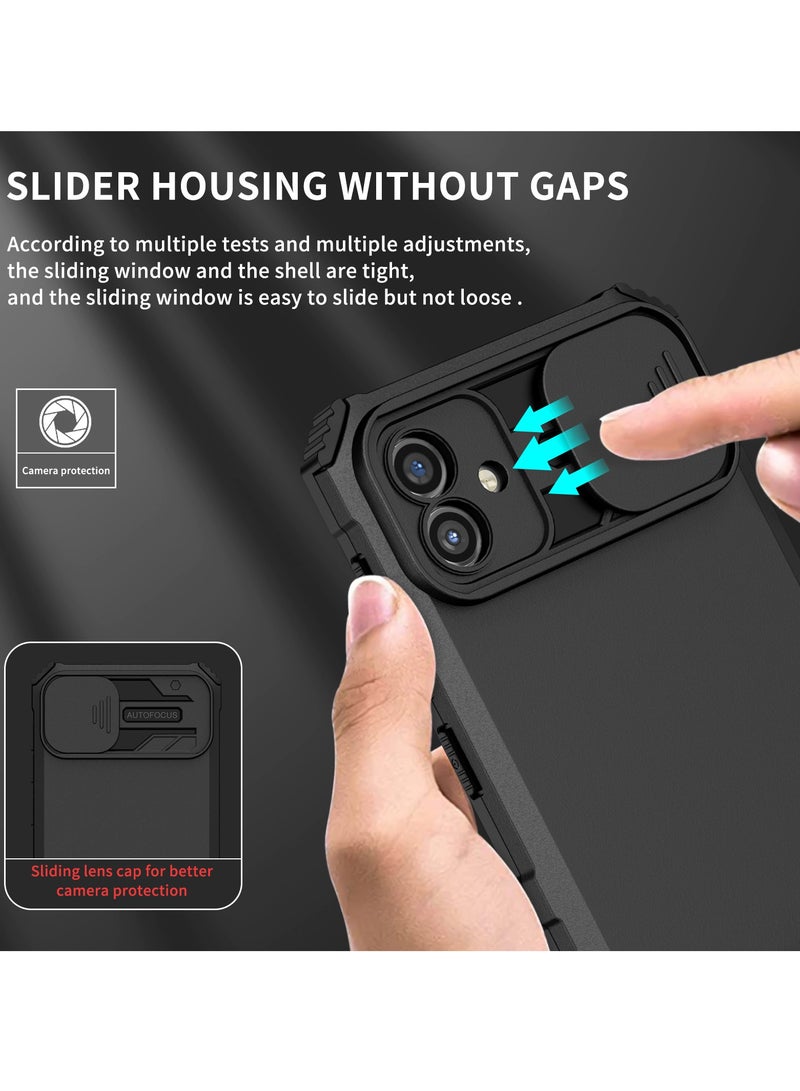 Samsung Galaxy A04 4G / M13 5G Black Mobile Phone Case Cover, Innovative Telescopic Bracket, Sliding Protection Camera Window, Bumper Shockproof Phone Back Cover  - Image 5