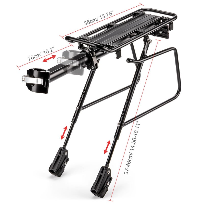 KONG MING CAR Rear Bike Rack - Bike Cargo Rack Quick Release Mount - Large Capacity Bicycle Pannier Rack 60lbs, Touring Carrier Rack fit 24â€-29â€ and 700c - Image 4