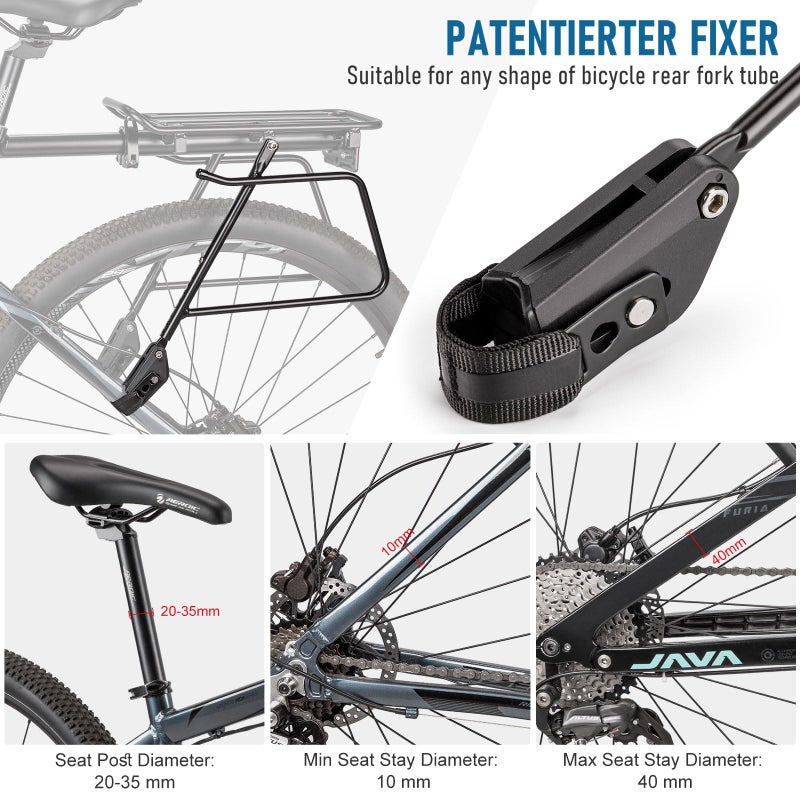 KONG MING CAR Rear Bike Rack - Bike Cargo Rack Quick Release Mount - Large Capacity Bicycle Pannier Rack 60lbs, Touring Carrier Rack fit 24â€-29â€ and 700c - Image 5